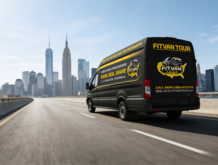 <h4><span style="text-decoration:underline"><strong>SHOW. DEAL. SHARE.</strong></span></h4><h1>FITVAN TOUR.</h1><h3>America’s Mobile Fitness Showroom & Market Access Platform</h3><h4><span style="text-decoration:underline"><strong>Nationwide Tour | Mobile Showroom | Direct Market Access</strong></span></h4>